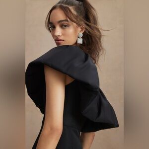 Sachin & Babi Black Ruffled One Shoulder Cocktail Dress NWT Sz US 10